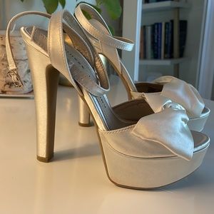 Chinese laundry satin platform heels